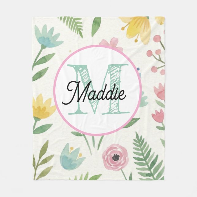 Polaire Couverture en molleton personnalisée avec monogram (Devant)
