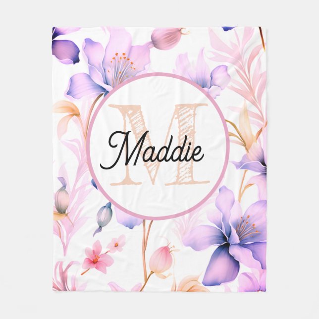 Polaire Couverture en molleton personnalisée avec monogram (Devant)