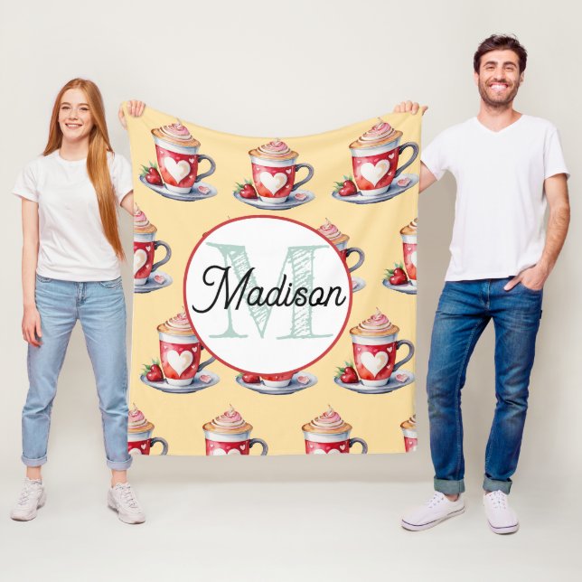 Polaire Couverture en molleton personnalisée avec monogram (En situation)