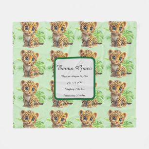 Polaire Couverture en molleton personnalisée bébé léopard