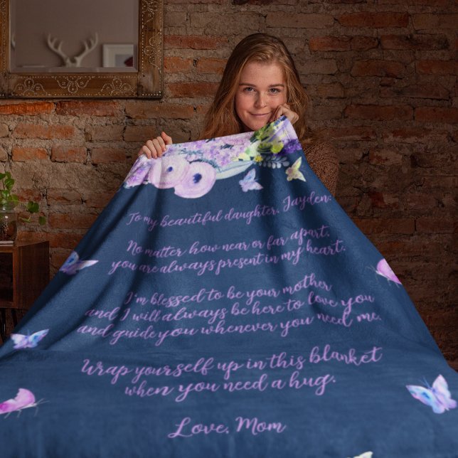 Polaire Couverture en molleton personnalisée pour fille av (Custom Quote Daughter Fleece Blanket
)