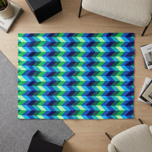 Polaire Couverture en molleton petite ombre chevrons bleu