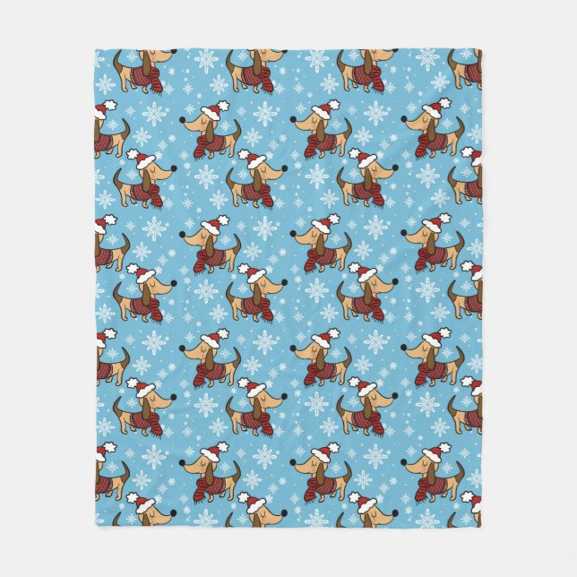 Polaire Couverture en molleton pour chien dachshund d'hive (Devant)