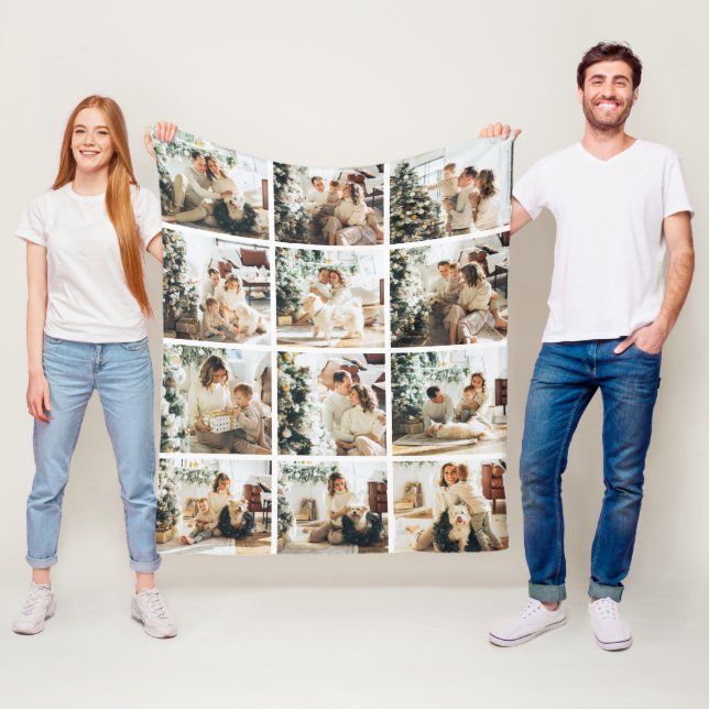 Polaire Couverture en molleton pour collage de douze photo (En situation)