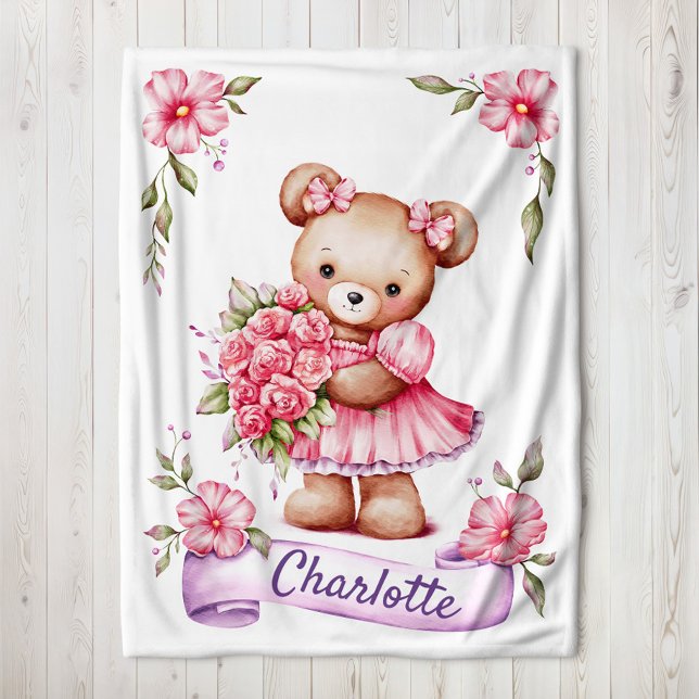 Polaire Couverture en molleton pour enfants Ourson mignon  (Créateur téléchargé)