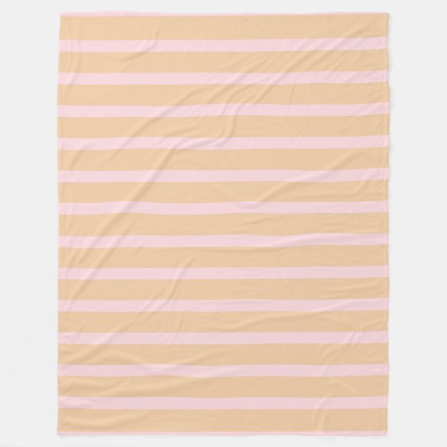 Polaire Couverture en molleton rayée moderne rose pêche (Devant)