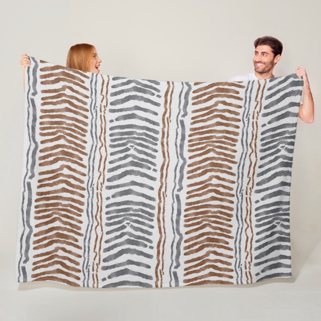Polaire Couverture en molleton rayée tribale boho (En situation)