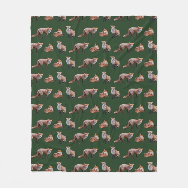 Polaire Couverture en molleton Red Fox Frenzy (vert foncé) (Devant)