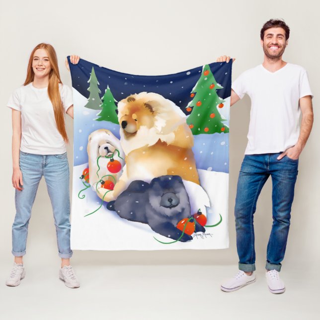 Polaire Couverture en molleton SNOWBABIES Chow 2020 Holida (En situation)