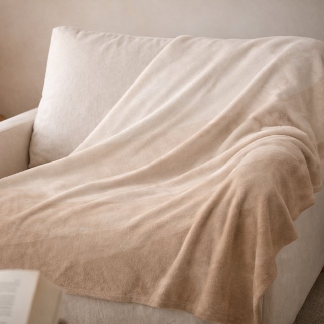 Polaire Couverture en molleton Taupe Ivory Horizon (A soft taupe-to-ivory gradient brings gentle contrast and layered depth to neutral spaces)