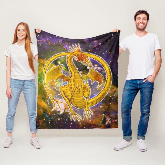 Polaire Couverture en molleton Topaz Cosmic Dragon (En situation)
