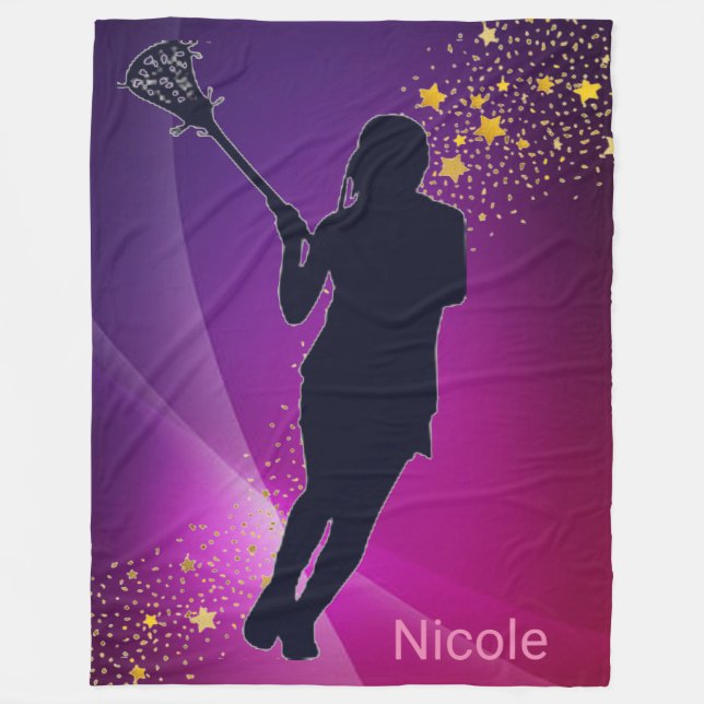 Polaire Couverture en molleton violet Lacrosse Gold Stars (Devant)