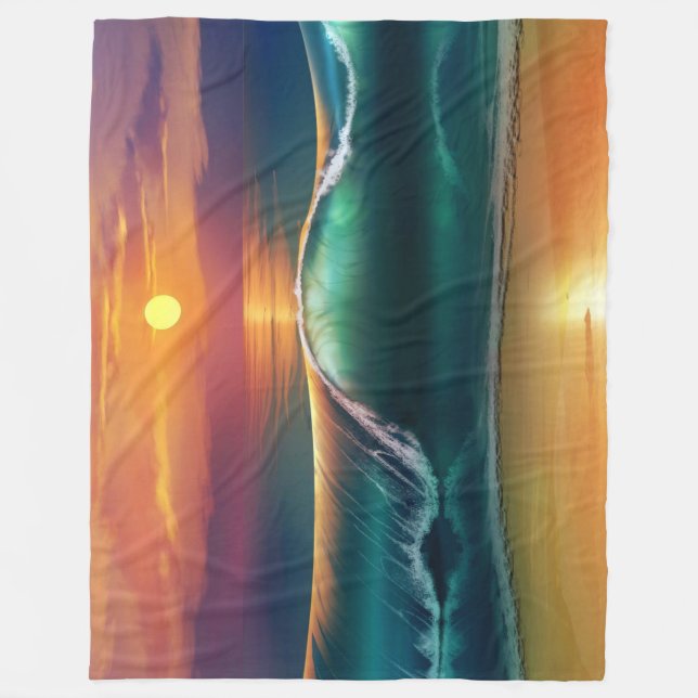 Polaire Couverture en molleton Wave Golden Horizon (Devant)