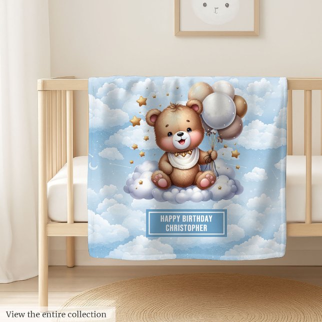 Polaire couverture en peluche personnalisée pour la premiè (Personalized teddy blanket for baby’s first year)