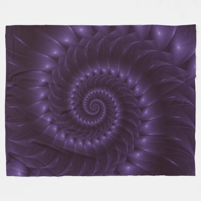 Polaire Couverture en spirale pourpre de fractale (Devant (Horizontal))
