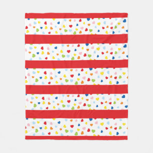 Polaire Couverture en toison Confetti et Red Stripe