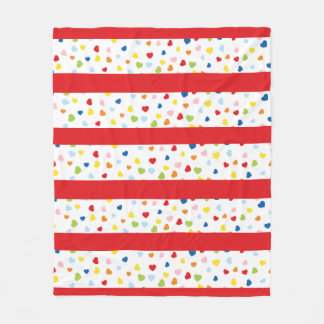 Polaire Couverture en toison Confetti et Red Stripe