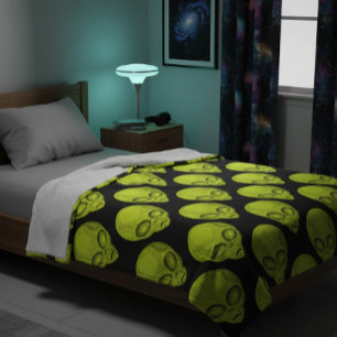 Polaire Couverture en toison de tête Alien verte