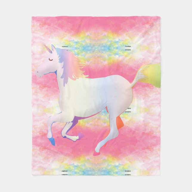 Polaire Couverture en toison MAGICAL UNICORN. (Devant)