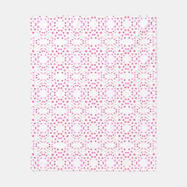 Polaire Couverture en toison Motif Coeurs et Flèches (Devant)