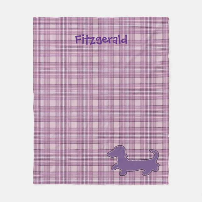 Polaire Couverture en toison violette Plaid Dachshund (Devant)