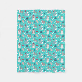 Polaire Couverture enrouée de chien de Noël bleu-clair