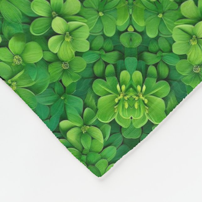 Polaire Couverture Épaisse de Trèfle Vert Luxuriant (Coin)