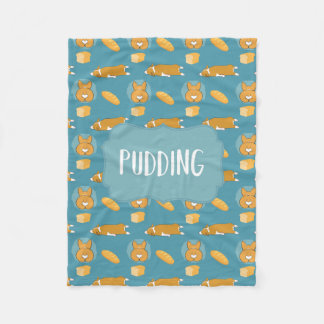 Polaire Couverture faite sur commande de corgi de pudding