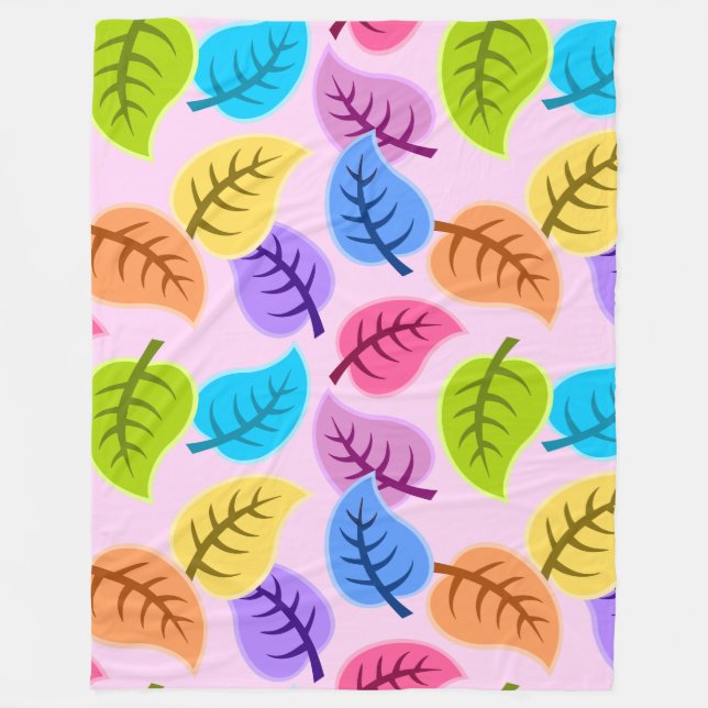 Polaire couverture feuille arc-en-ciel (Devant)