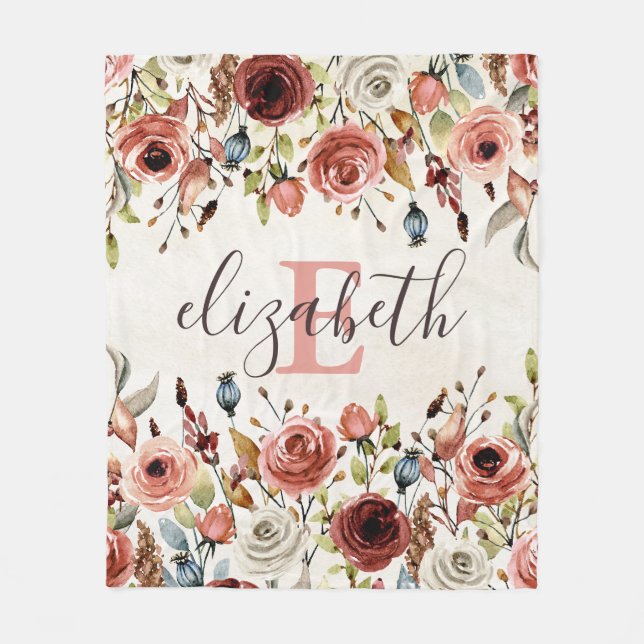 Polaire Couverture fleurie personnalisée (Devant)
