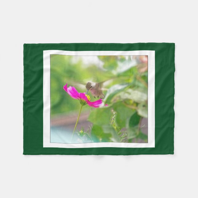 Polaire Couverture florale animale d'ouatine de colibri (Devant (Horizontal))