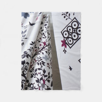 Polaire Couverture florale blanche noire