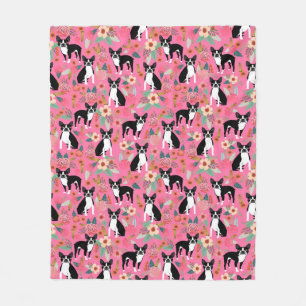 Polaire Couverture florale de Boston Terrier