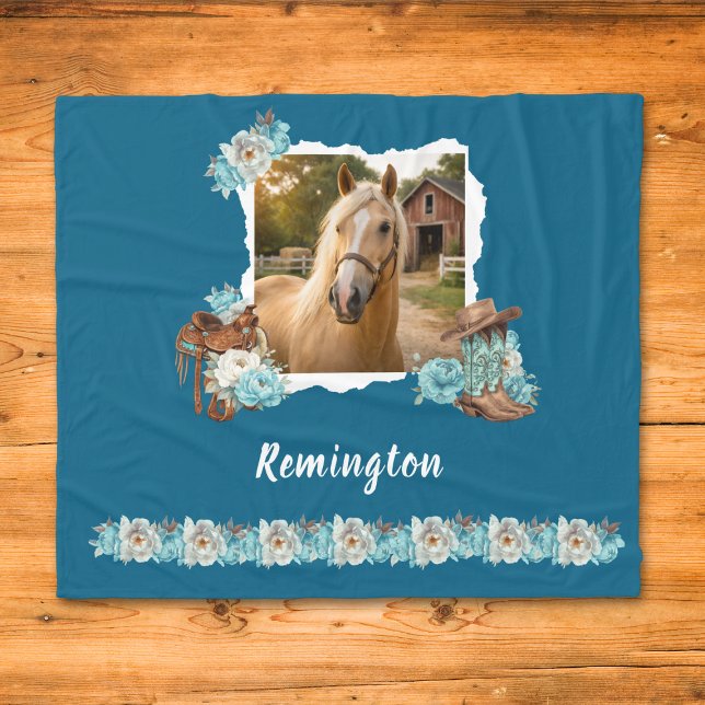 Polaire Couverture florale de cheval western (Créateur téléchargé)
