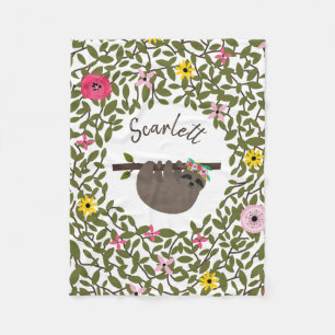Polaire Couverture florale d'ouatine de filles de verdure