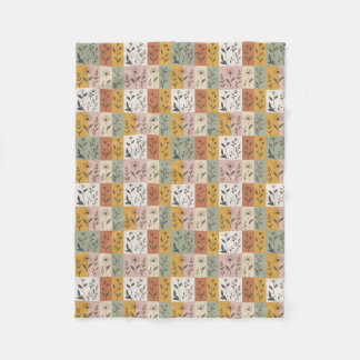 Polaire Couverture florale patchwork botanique vintage