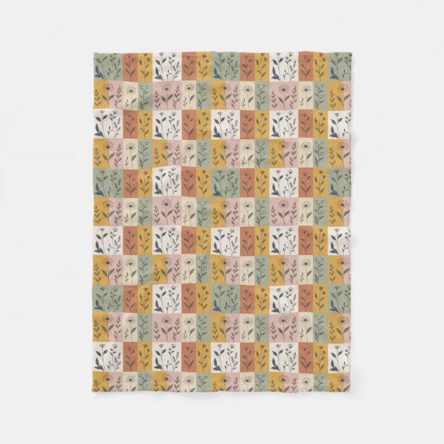 Polaire Couverture florale patchwork botanique vintage (Devant)