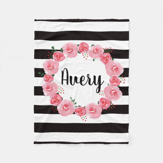 Polaire Couverture florale personnalisée d'ouatine (Devant)