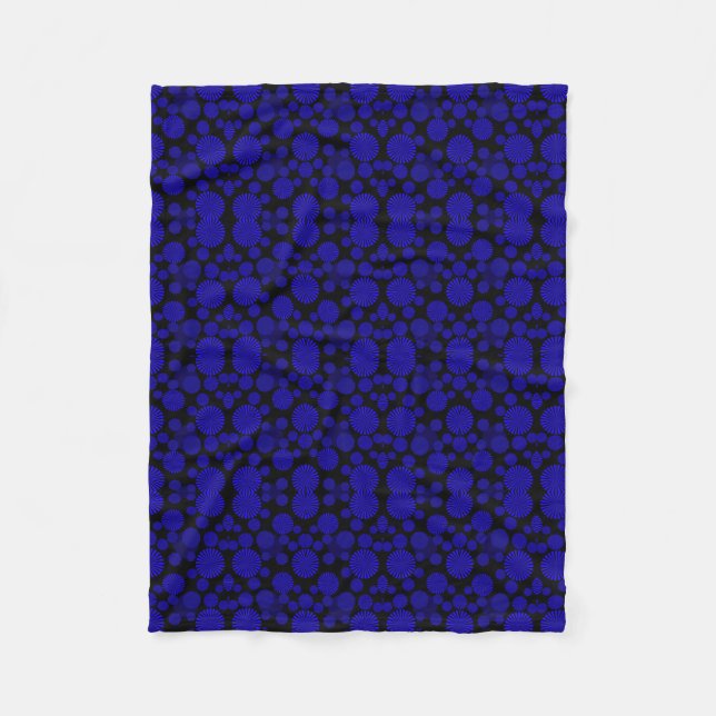 Polaire Couverture géométrique bleue et noire (Devant)