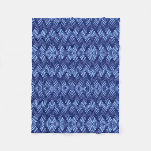 Polaire Couverture géométrique tissée bleue (Devant)