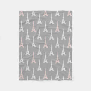 Polaire Couverture grise d'ouatine de rose de Tour Eiffel