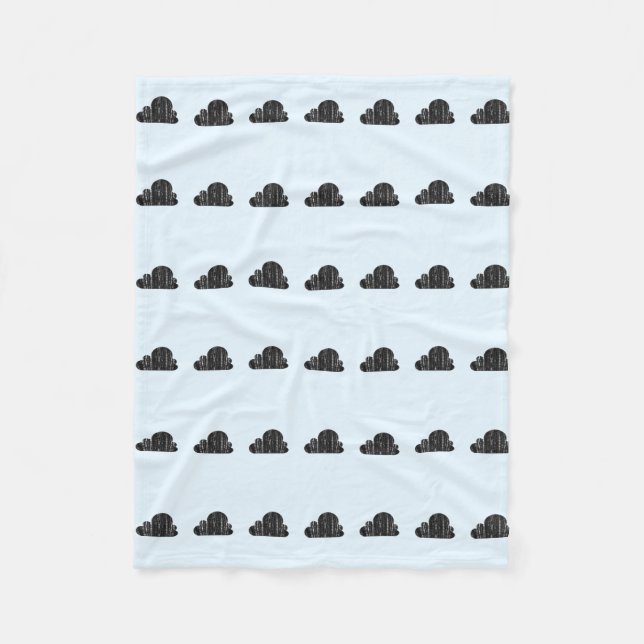 Polaire Couverture grise et bleue d'ouatine de nuage (Devant)