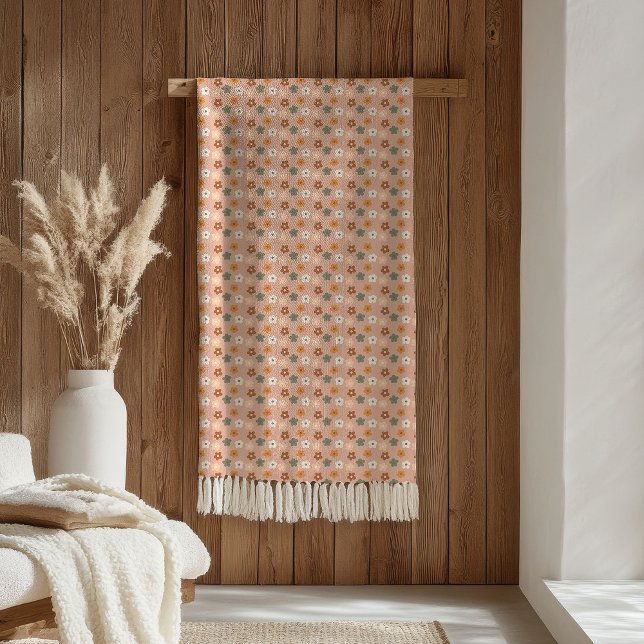 Polaire Couverture Groovy Pastel Fleur Power de style anné (70s Style Blanket Groovy Pastel Flower Power)