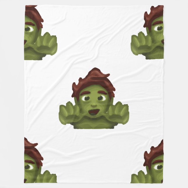Polaire couverture homme emoji zombie (Devant)