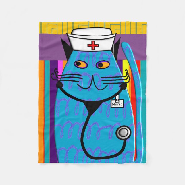 Polaire Couverture IV d'ouatine de chat d'infirmière (Devant)
