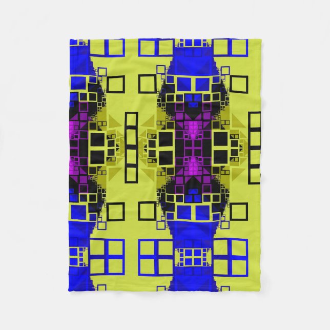 Polaire Couverture jaune bleu et violet (Devant)