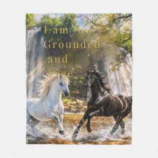 Polaire Couverture « Je suis enraciné et libre » Cheval Ca