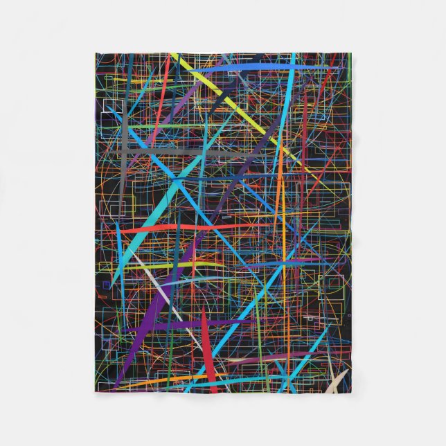 Polaire Couverture jetée abstraite ADOM Neon Lines (Devant)
