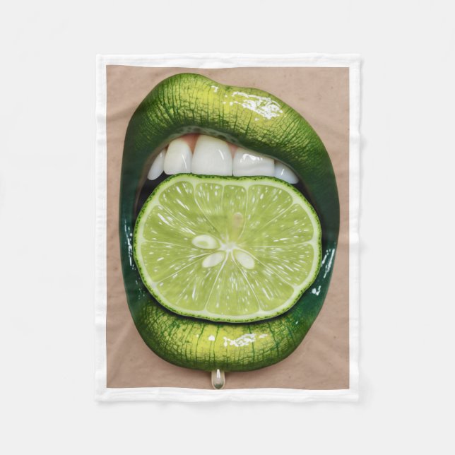 Polaire Couverture jetée ADOM Green Lips et Lime (Devant)