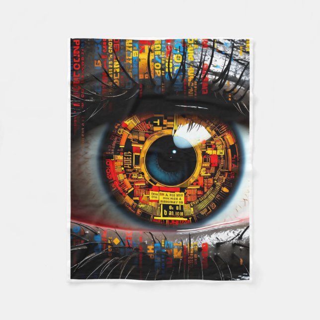 Polaire Couverture jetée ADOM Œil de Technologie Cybernéti (Devant)